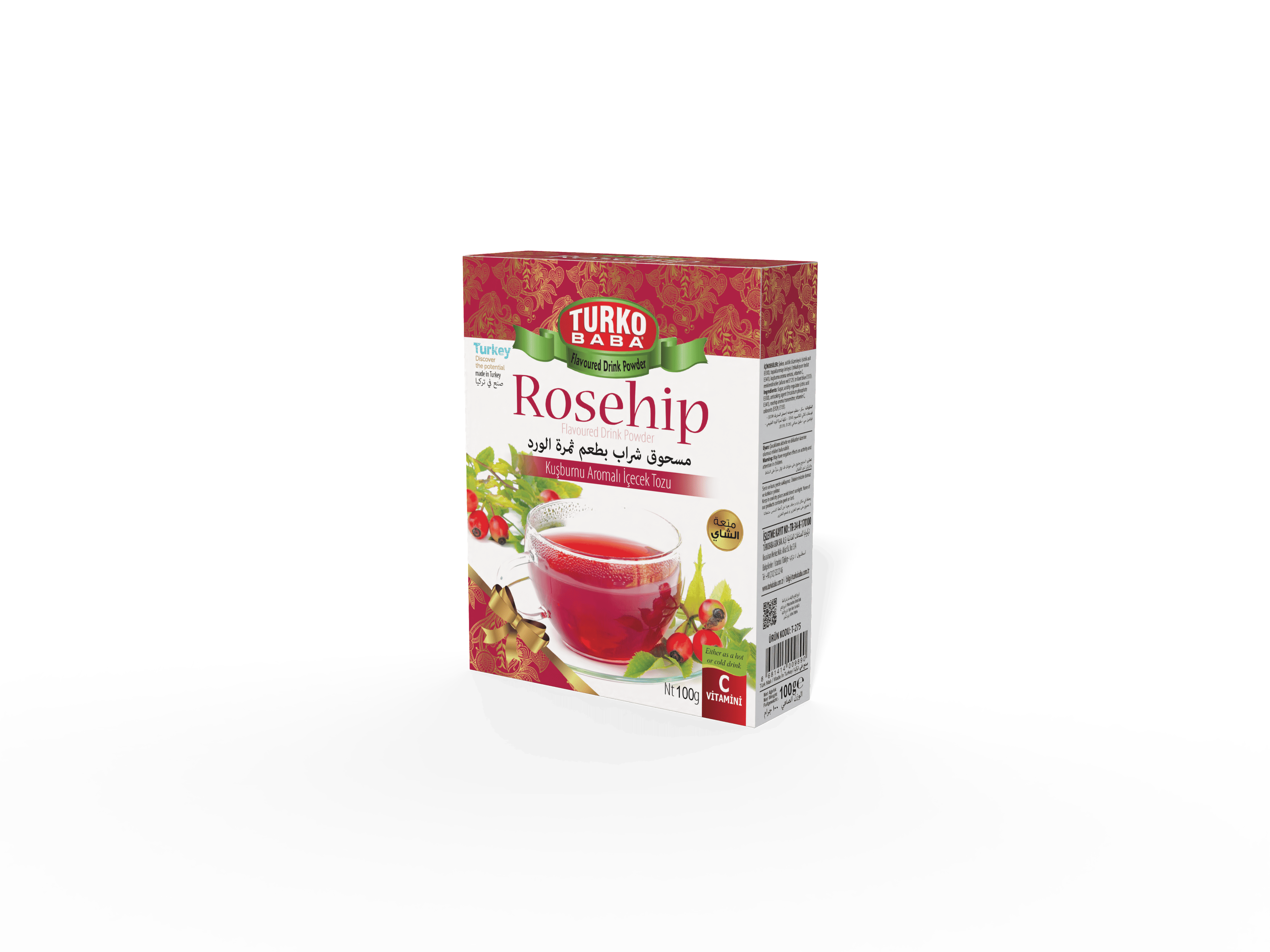 4'Lü Kuşburnu Aromalı Toz İçecek ( 300 Gr )