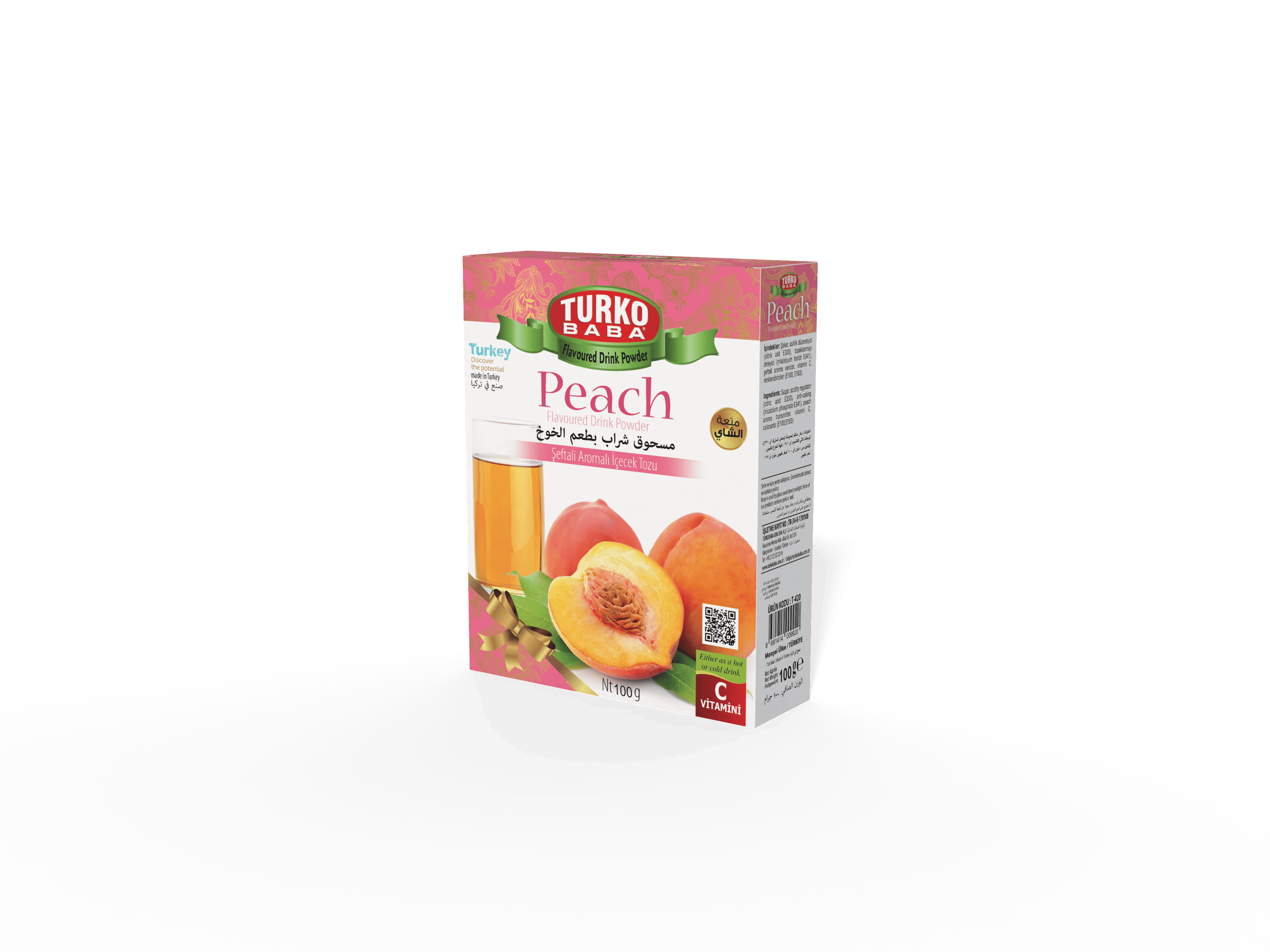 4'Lü Şeftali Aromalı Toz İçecek ( 300 Gr )